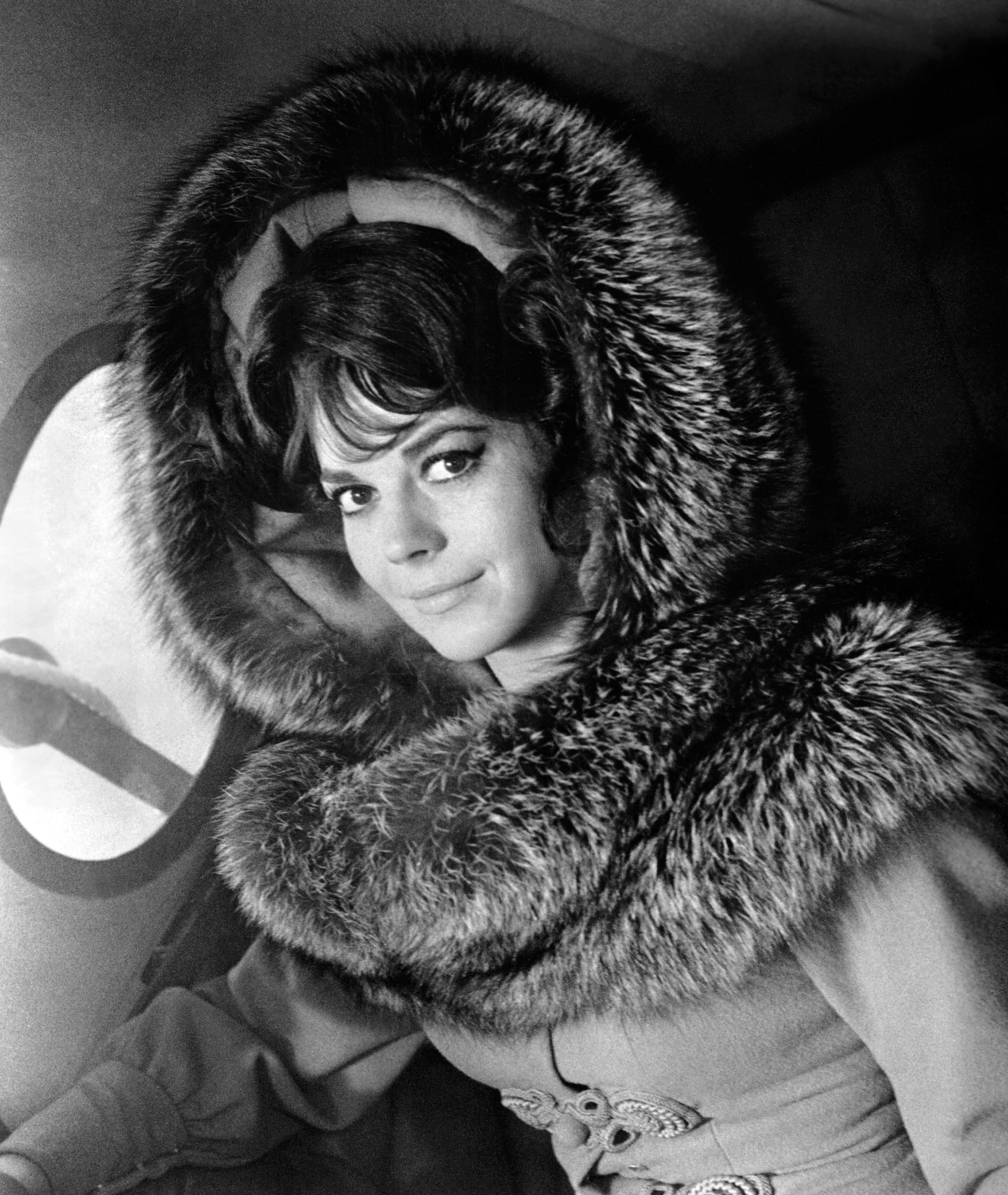 Unknown Black and White Photograph - Natalie Wood in Coat for "The Great Race" Globe Photos Fine Art Print