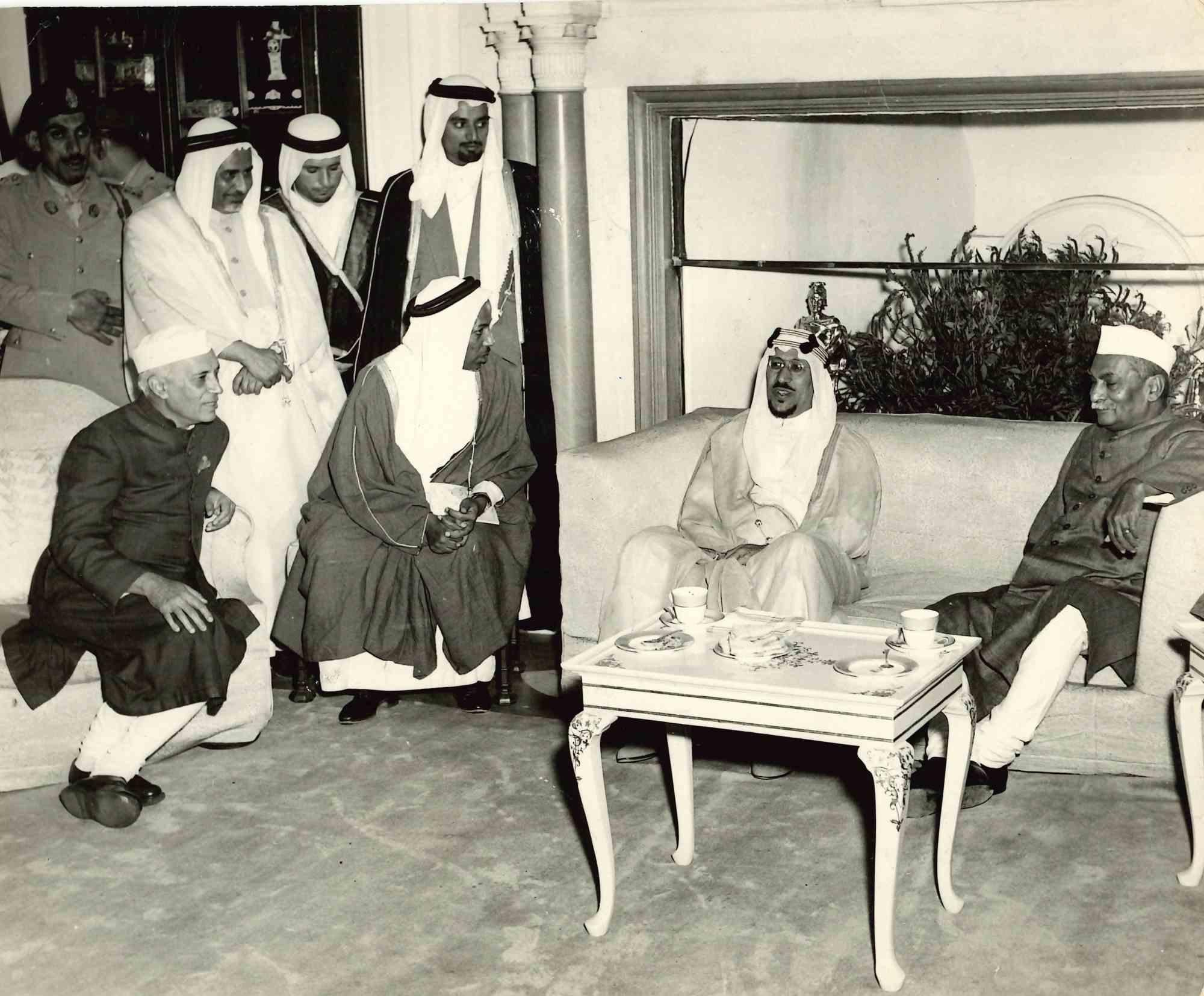 Unknown Figurative Photograph - Nehru and Kind Abdulaziz - Vintage Photo - 1950s