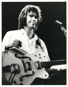Neil Young Smiling With Guitar Vintage Original Photograph