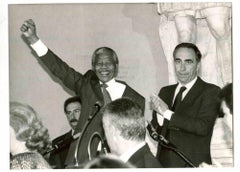 Nelson Mandela et Franco Carraro - Photo vintage - 1990