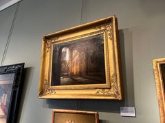 Night view of a cloister - French School of 19th century