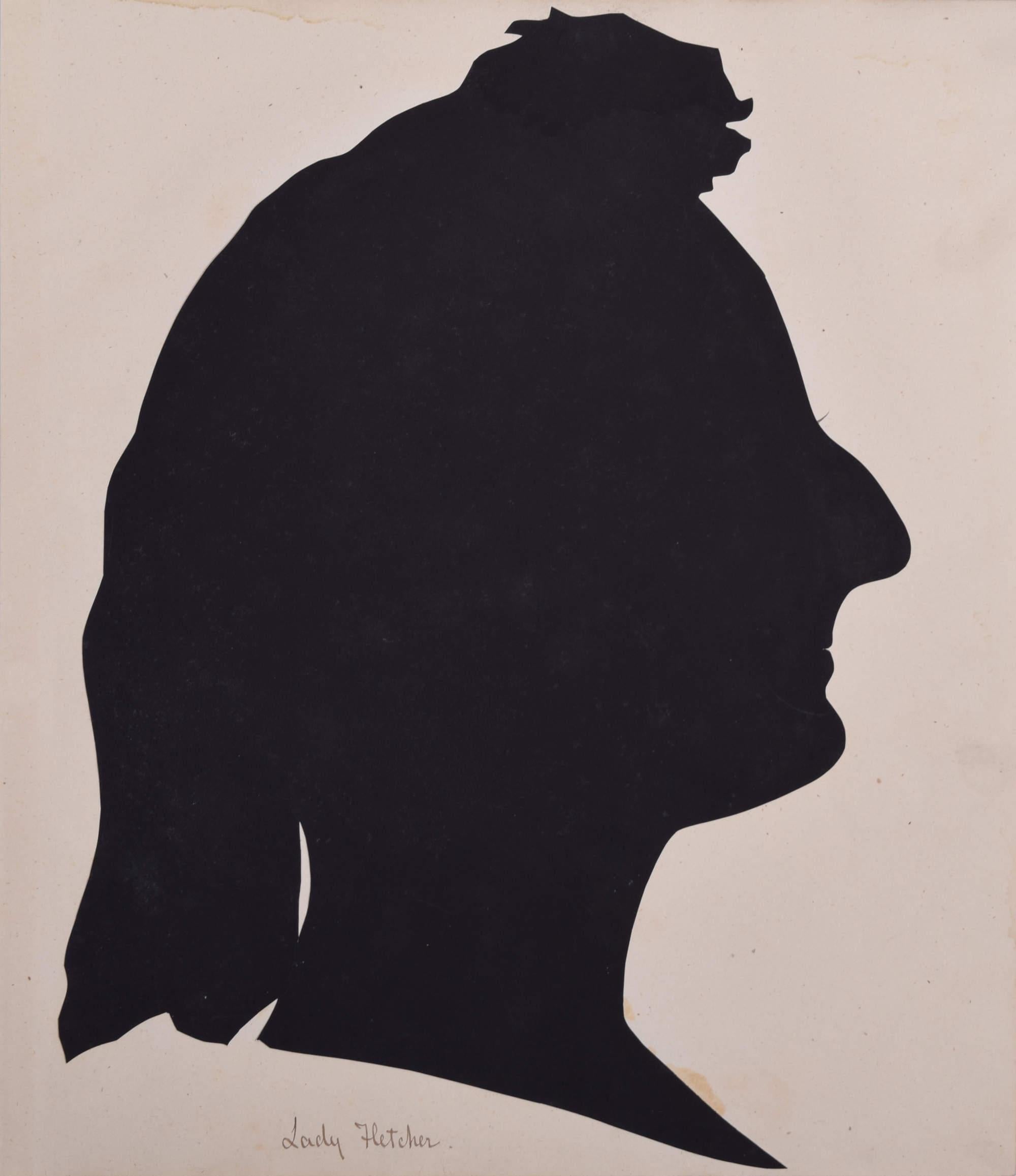 Unknown Black and White Photograph – Silhouette einer Dame aus dem neunzehnten Jahrhundert: Lady Fletcher