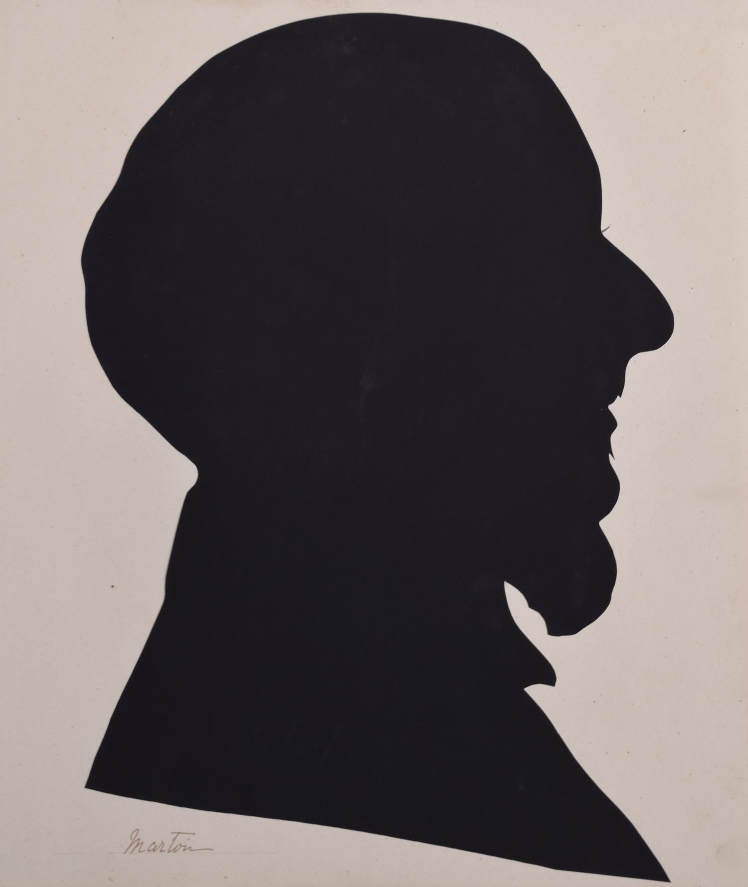 Unknown Black and White Photograph – Silhouette eines Herrn aus dem neunzehnten Jahrhundert: Marton