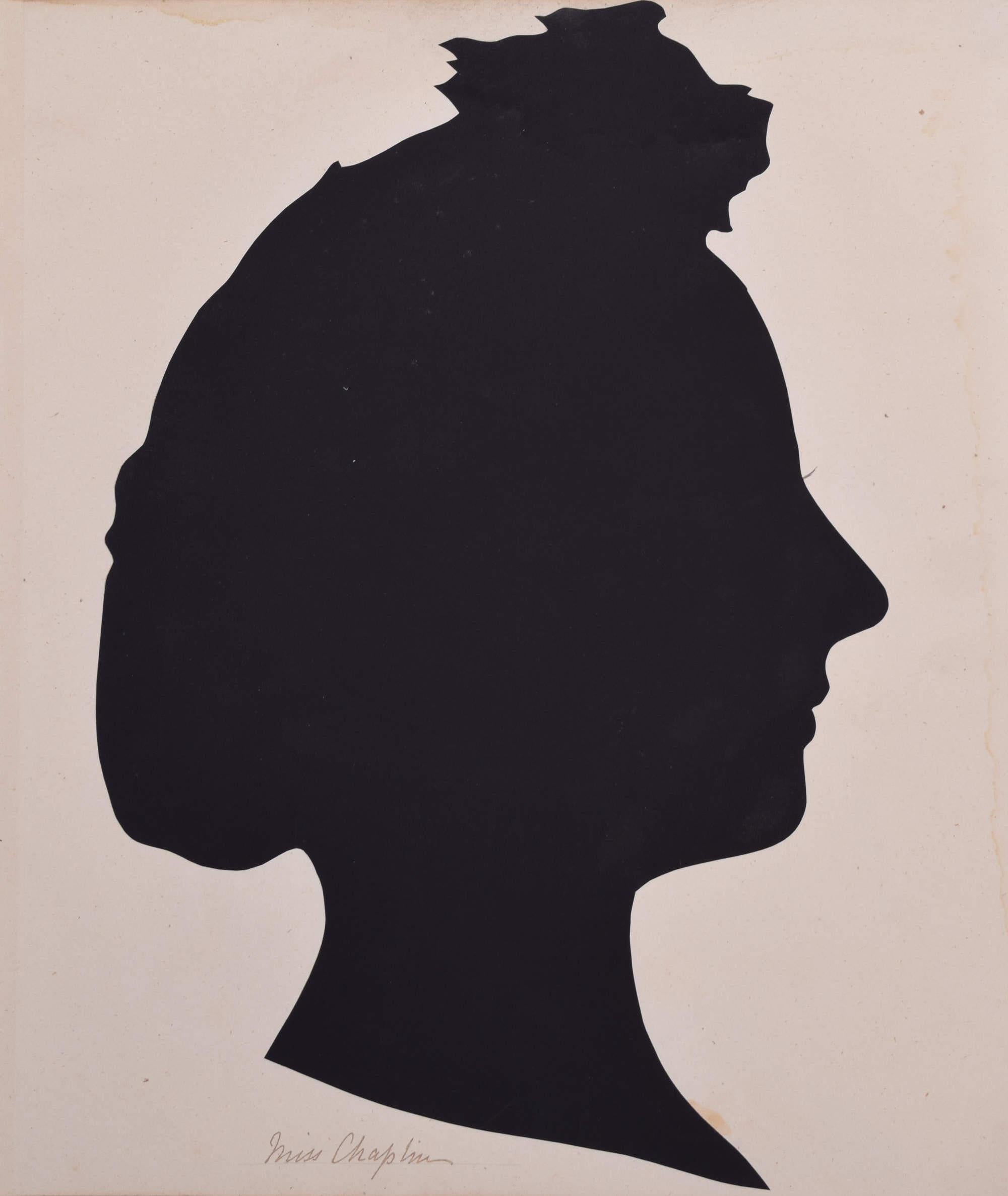 Unknown Black and White Photograph - Nineteenth century silhouette of a lady: Miss Chaplin