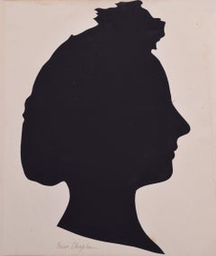 Antique Nineteenth century silhouette of a lady: Miss Chaplin