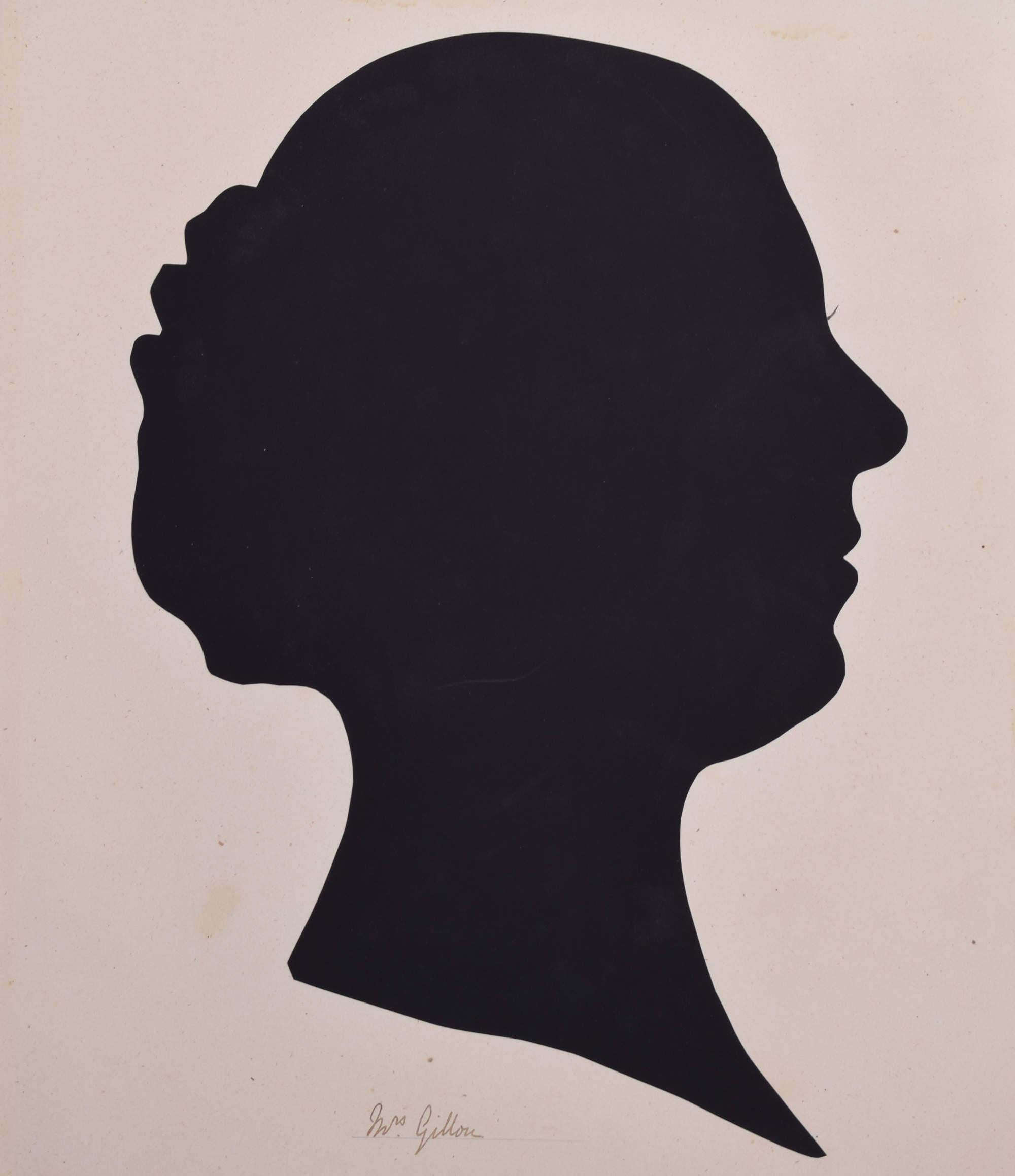 Unknown Black and White Photograph – Silhouette einer Dame aus dem neunzehnten Jahrhundert: Mrs Gillon