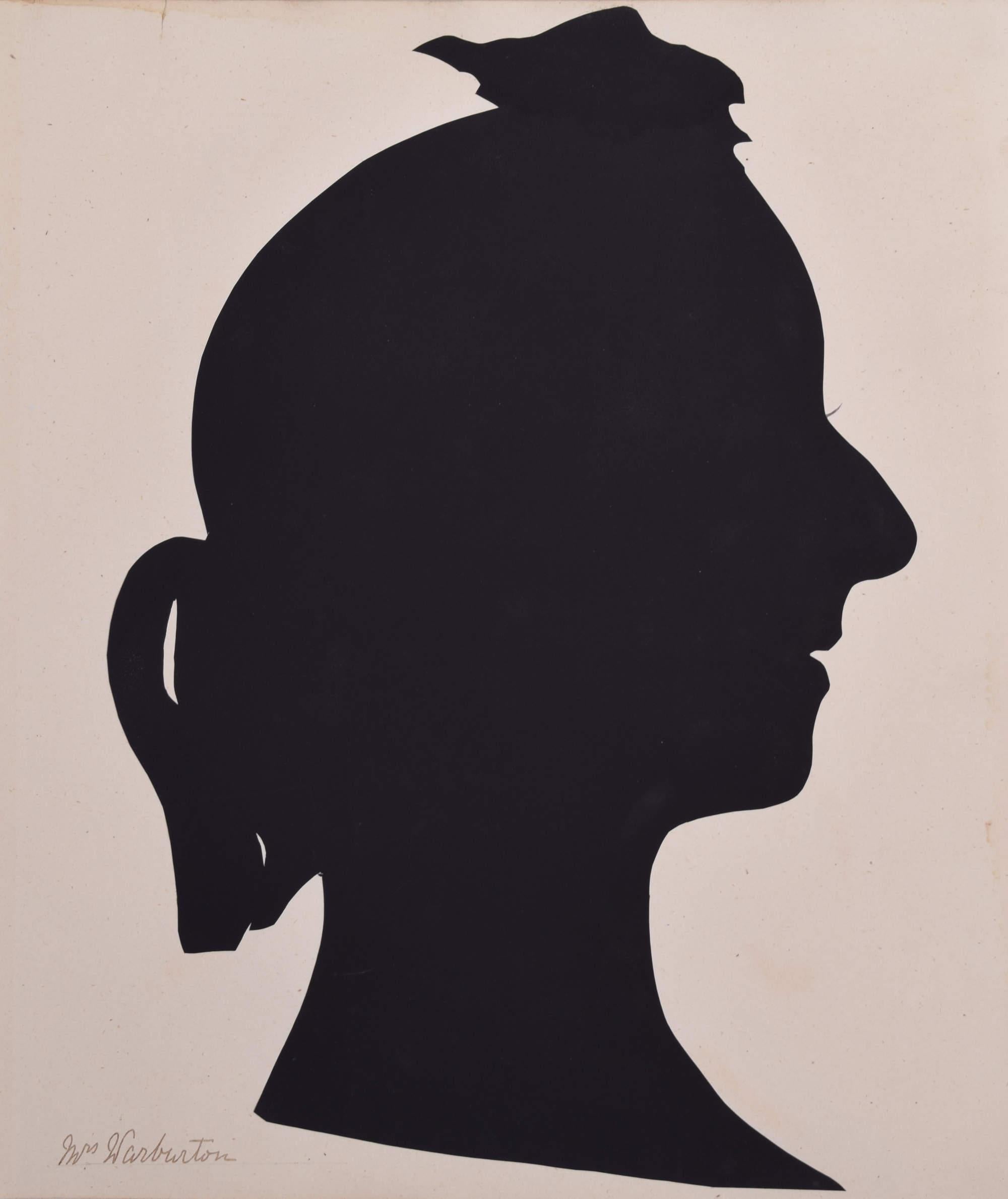 Unknown Black and White Photograph – Silhouette einer Dame aus dem neunzehnten Jahrhundert: Mrs Warburton