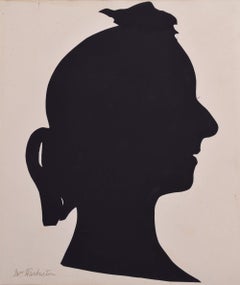 Antique Nineteenth century silhouette of a lady: Mrs Warburton