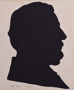 Antique Nineteenth century silhouette of a gentleman: Captain Adams, 20th Regiment