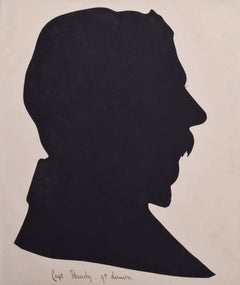 Antique Nineteenth century silhouette of a gentleman: Captain Piers Thursby, 9th Lancers