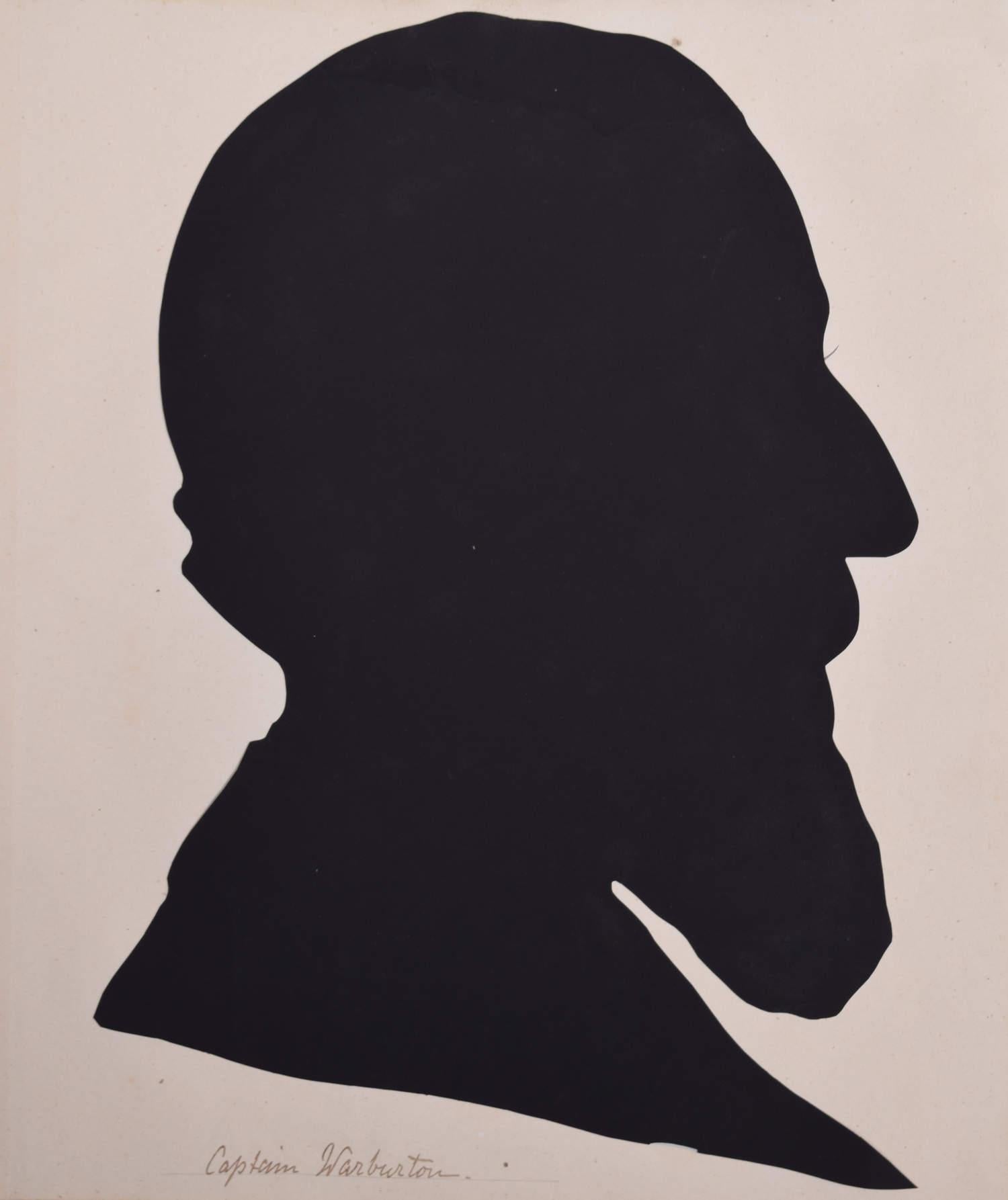 Unknown Black and White Photograph – Silhouette eines Herrn aus dem neunzehnten Jahrhundert: Kapitän Warburton