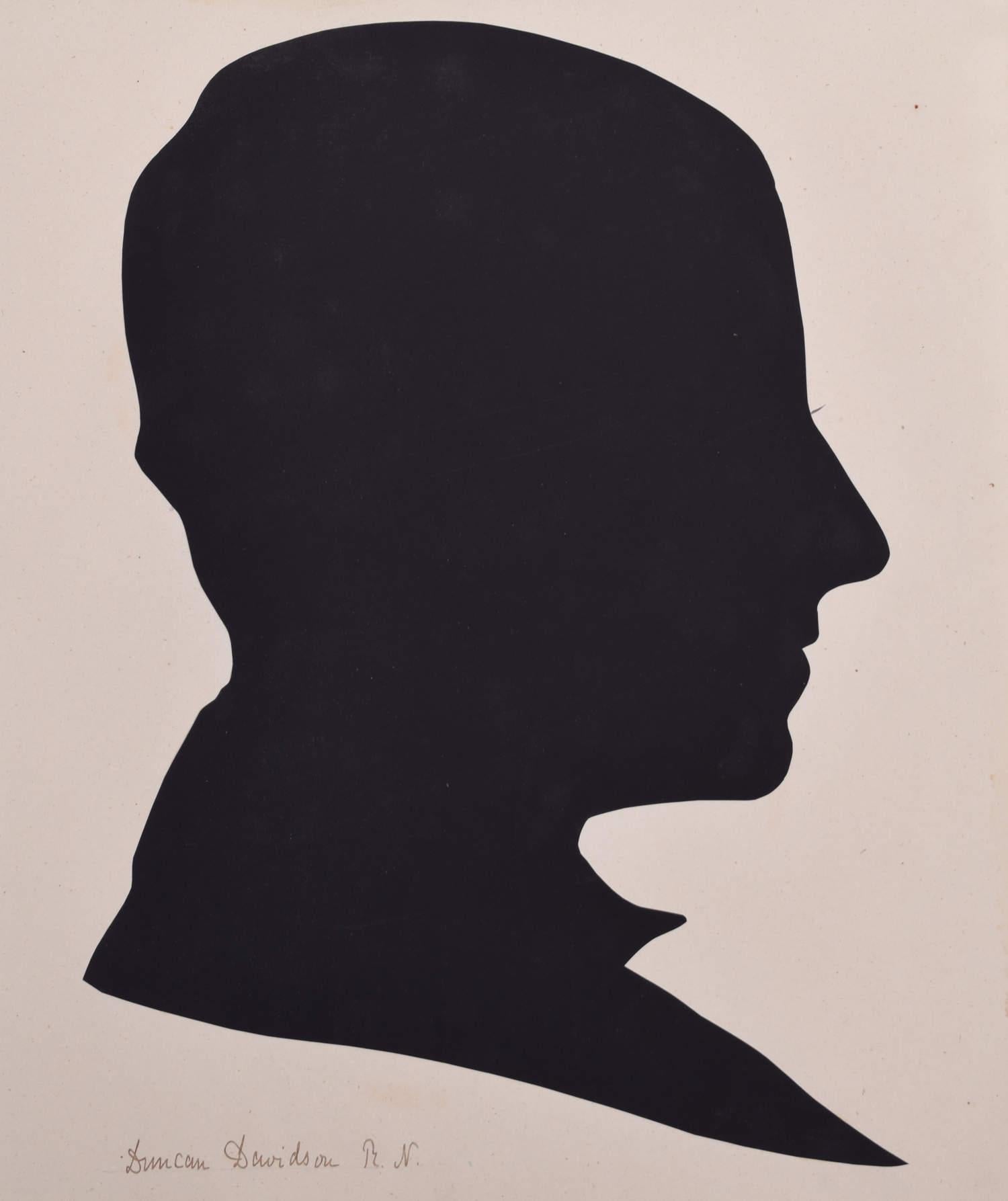 Unknown Black and White Photograph - Nineteenth century silhouette of a gentleman: Duncan Davidson RN