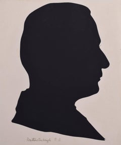 Antique Nineteenth century silhouette of a gentleman: Featherstone RA Royal Artillery