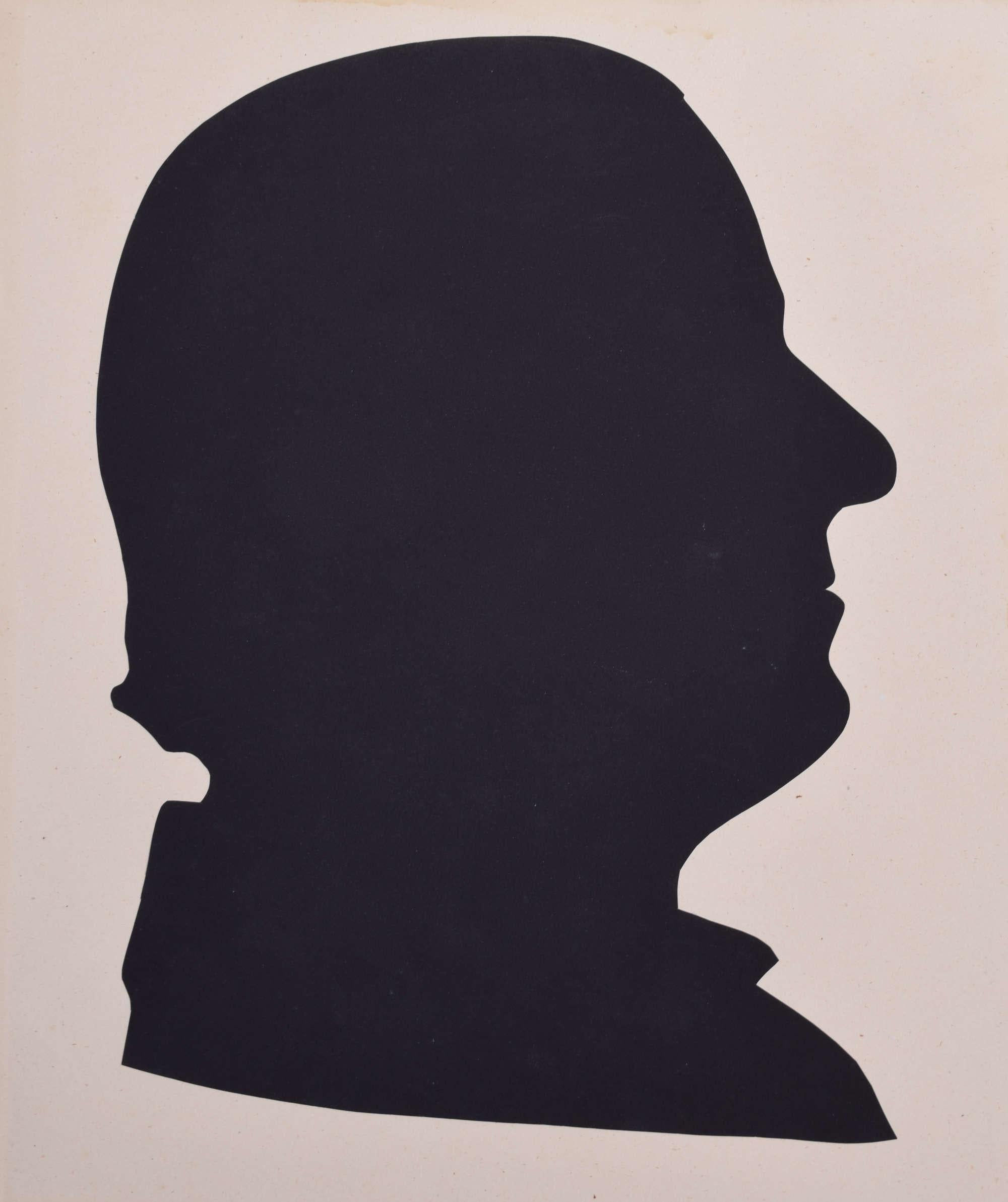 Unknown Black and White Photograph – Silhouette eines Gentleman I aus dem neunzehnten Jahrhundert