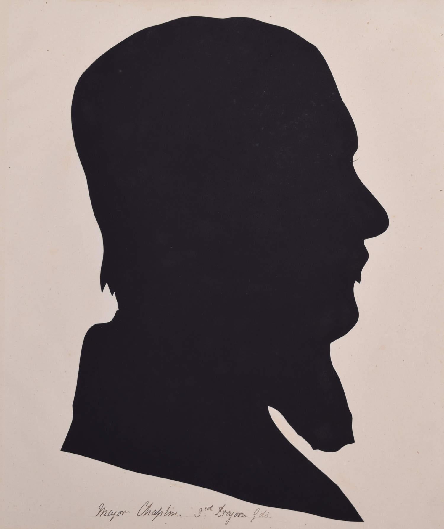 Unknown Black and White Photograph - Nineteenth century silhouette of a gentleman: Major Chaplin, 3rd Dragoon Guards