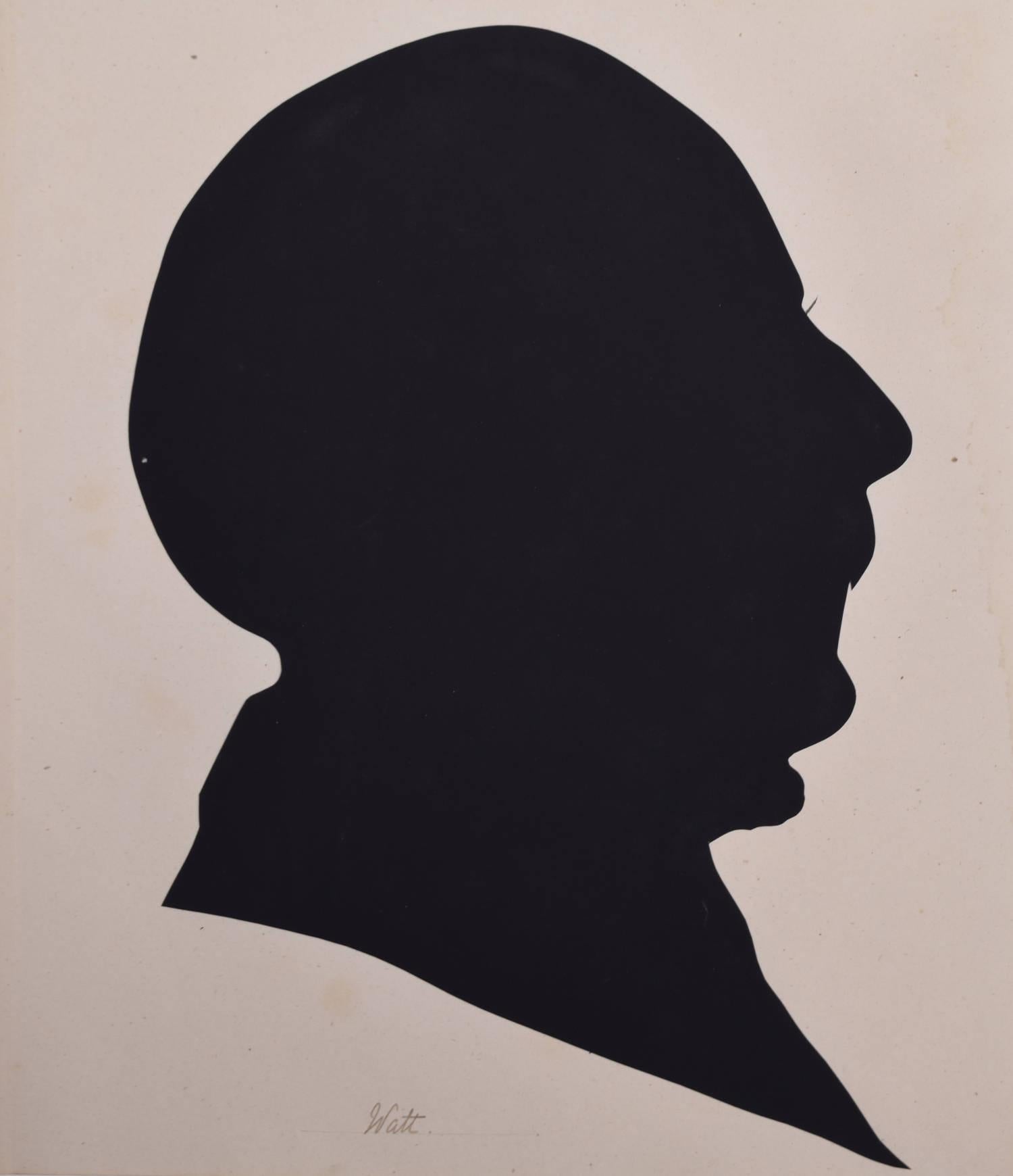 Unknown Black and White Photograph - Nineteenth century silhouette of a gentleman: Watt