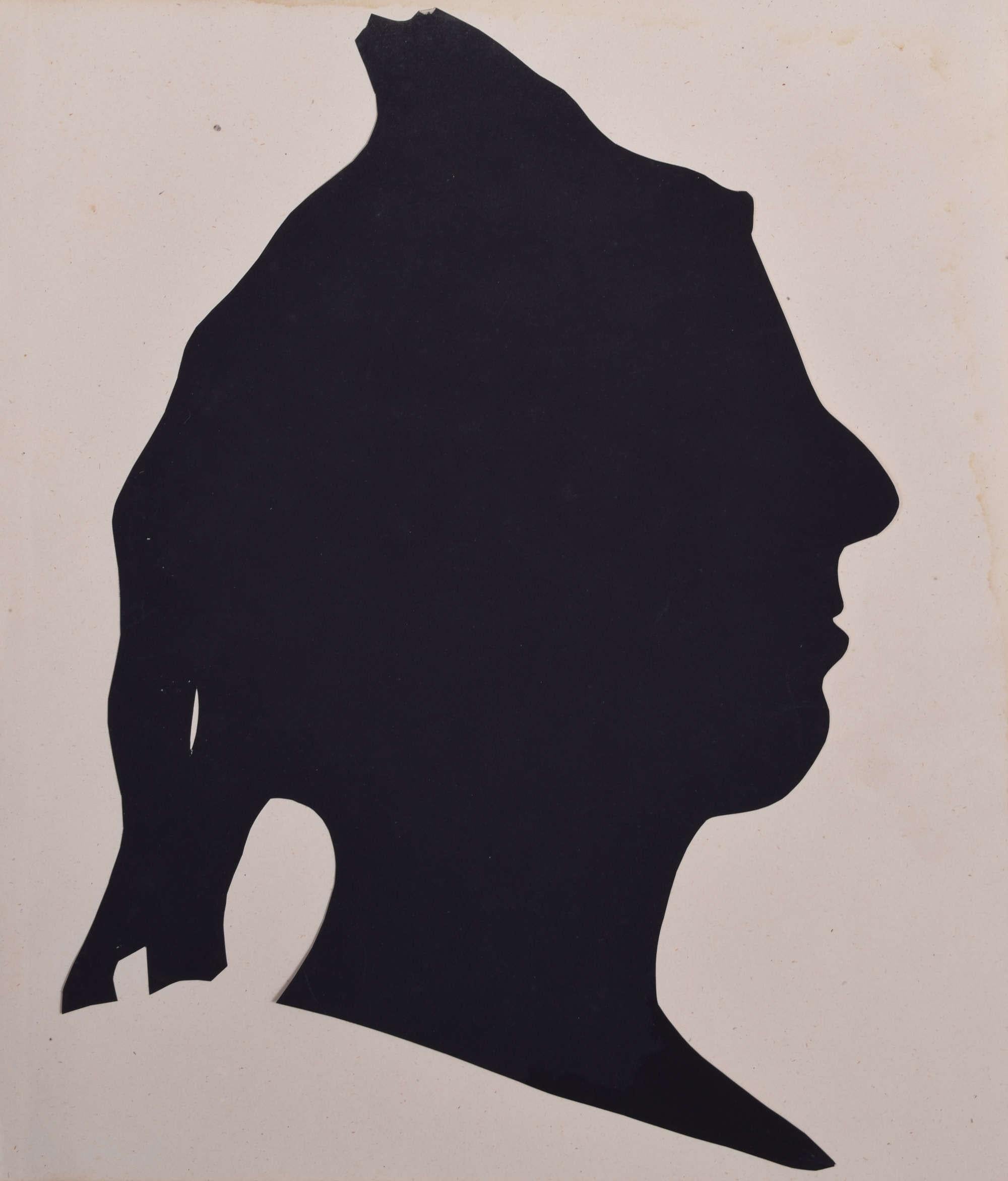 Unknown Black and White Photograph - Nineteenth century Silhouette of a Lady II