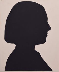 Antique Nineteenth century silhouette of a lady: Miss Alice Lowneley
