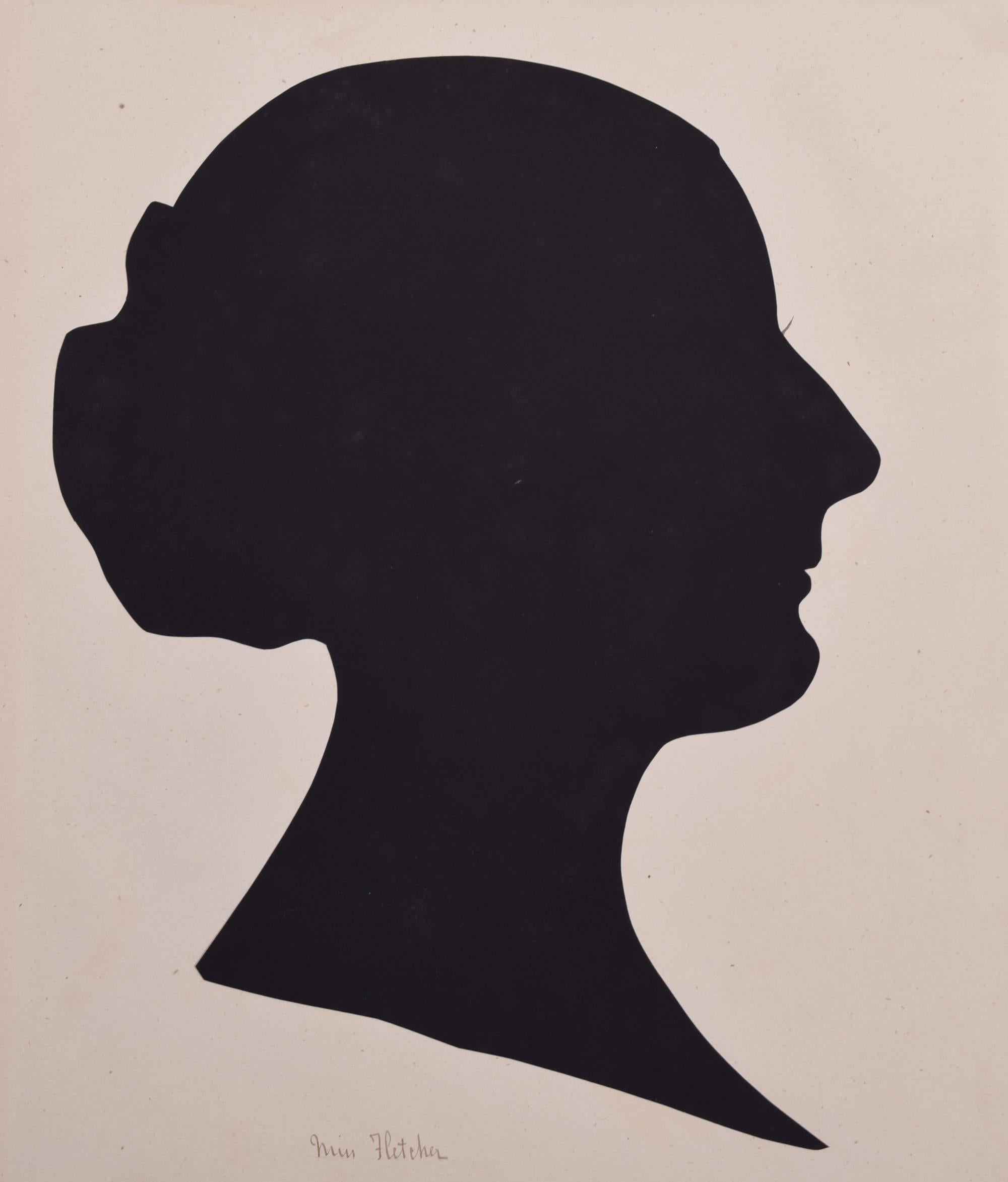 Unknown Black and White Photograph – Silhouette einer Dame aus dem neunzehnten Jahrhundert: Miss Fletcher 
