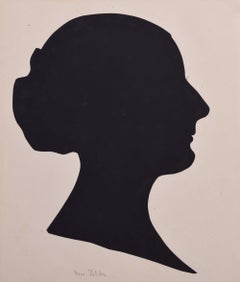 Antique Nineteenth century silhouette of a lady: Miss Fletcher 