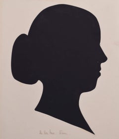 Antique Nineteenth century silhouette of a lady: The Hon Miss Winn