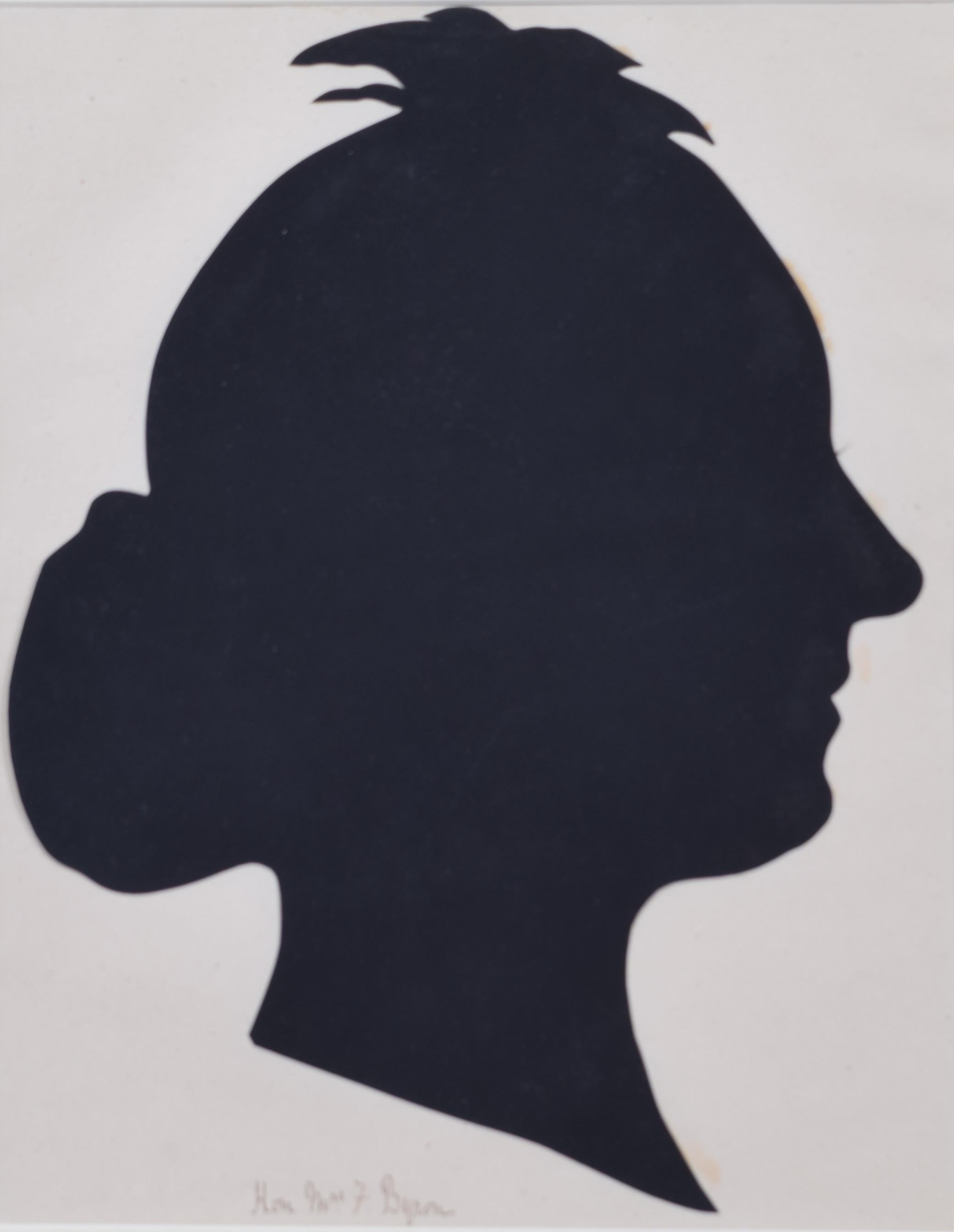 Nineteenth-century silhouette of a lady: the Hon Mrs F Byron - Photograph by Unknown