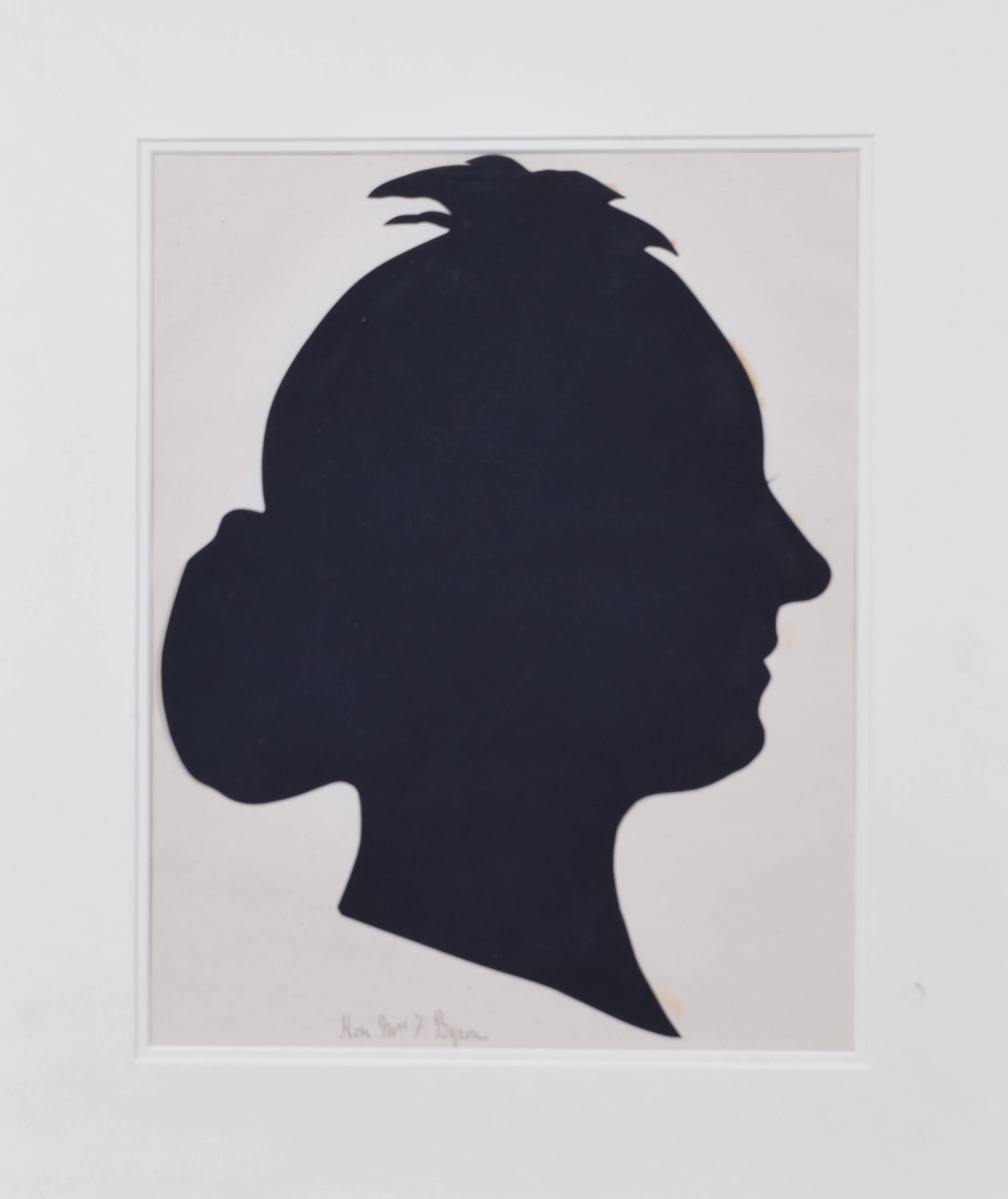 Unknown Black and White Photograph - Nineteenth-century silhouette of a lady: the Hon Mrs F Byron