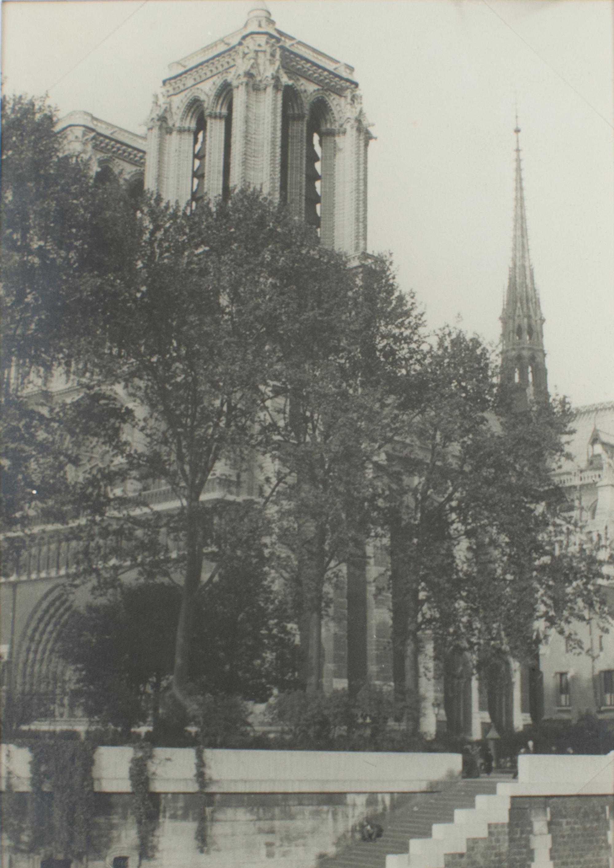 Notre Dame de Paris Cathedral, Silver Gelatin Black and White Photography, 1927