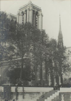 Notre Dame de Paris Cathedral, Silver Gelatin Black and White Photography, 1927