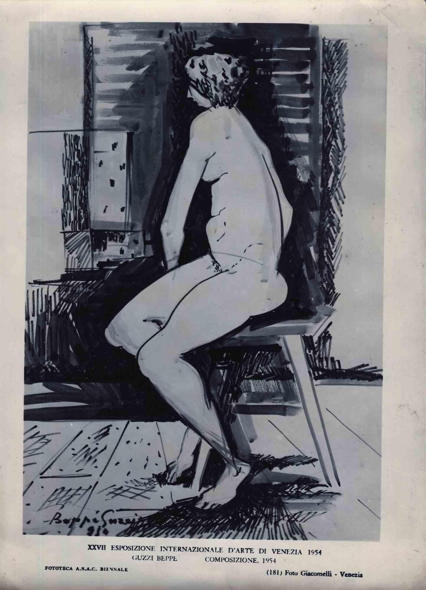 Unknown Figurative Photograph - Nude - Guzzi Beppe - Vintage Photo - 1950s