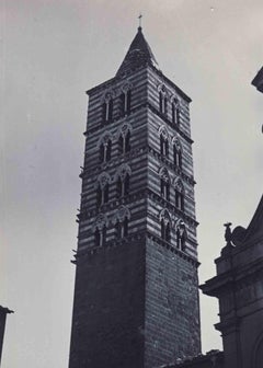 Photo d'antan - Tour de l'église - Photo vintage - Milieu du 20ème siècle