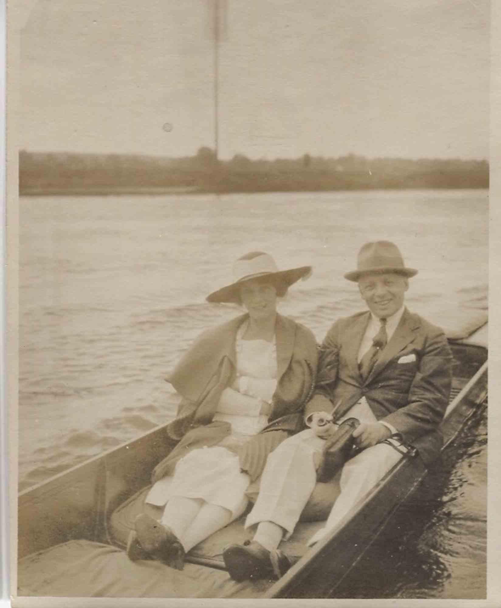 Unknown Figurative Photograph - Old days Photo - On the Boat - Vintage Photo - Early 20th Century