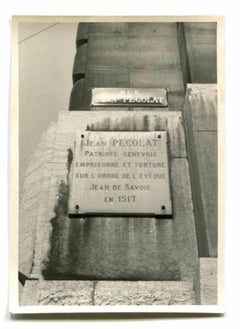 Alte Tage - Plakette zu Ehren von Jean Pécolat - Vintage Foto - Anfang 20. Jahrhundert