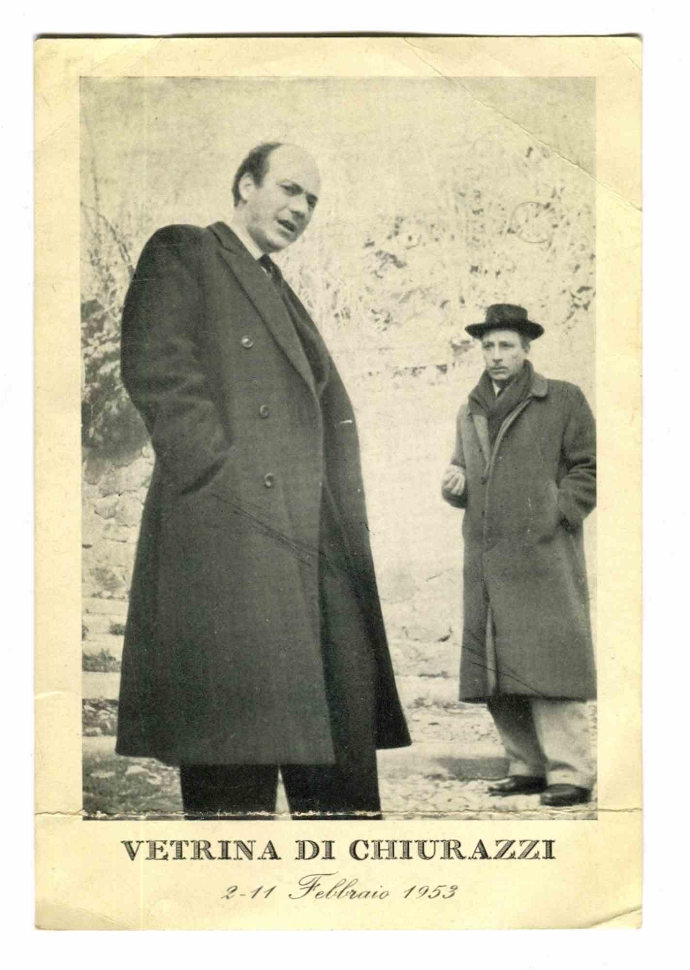 Unknown Portrait Photograph - Omiccioli and Villoresi at Vetrina di Chiurazzi - Vintage Photo - 1953