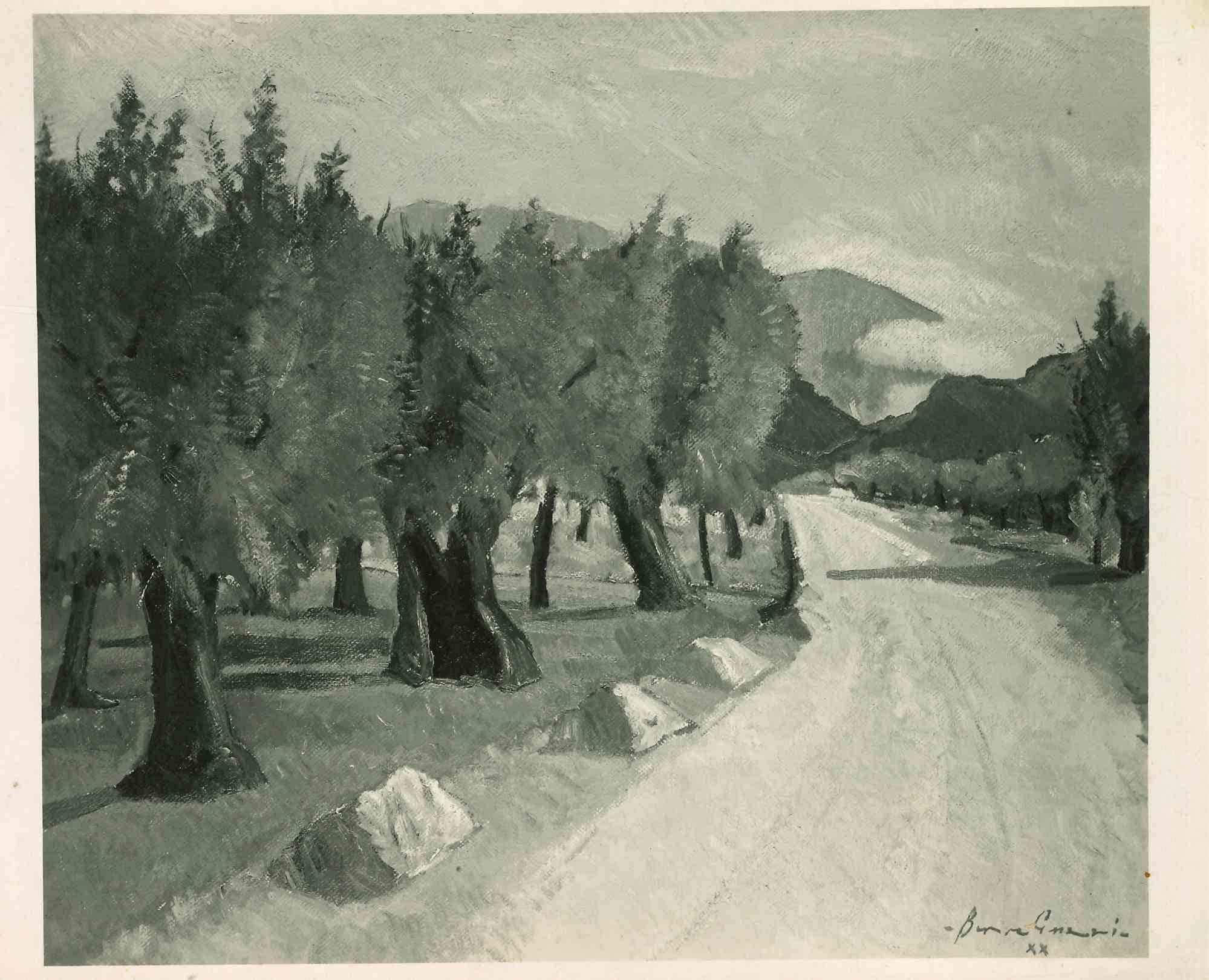 Figurative Photograph di Unknown - Fotografia originale di un dipinto d'epoca - metà del XX secolo