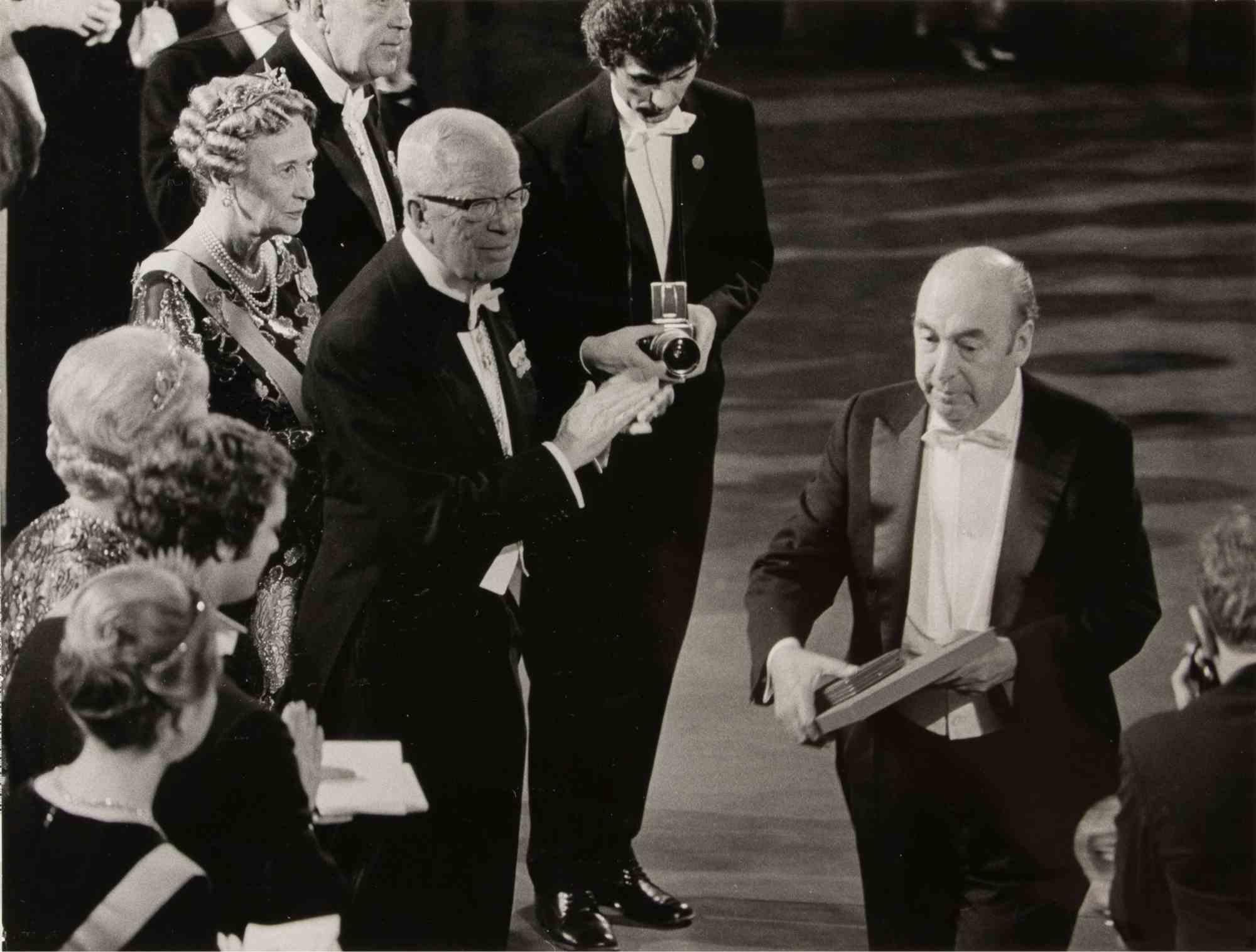 Pablo Neruda Receiving the Nobel Prize - Vintage Photograph - 1971