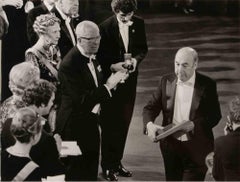 Pablo Neruda Receiving the Nobel Prize - Vintage Photograph - 1971