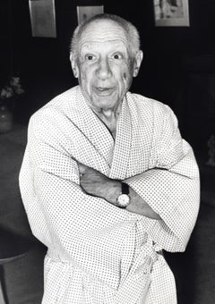Pablo Picasso Smiling with Arms Crossed Fine Art Print