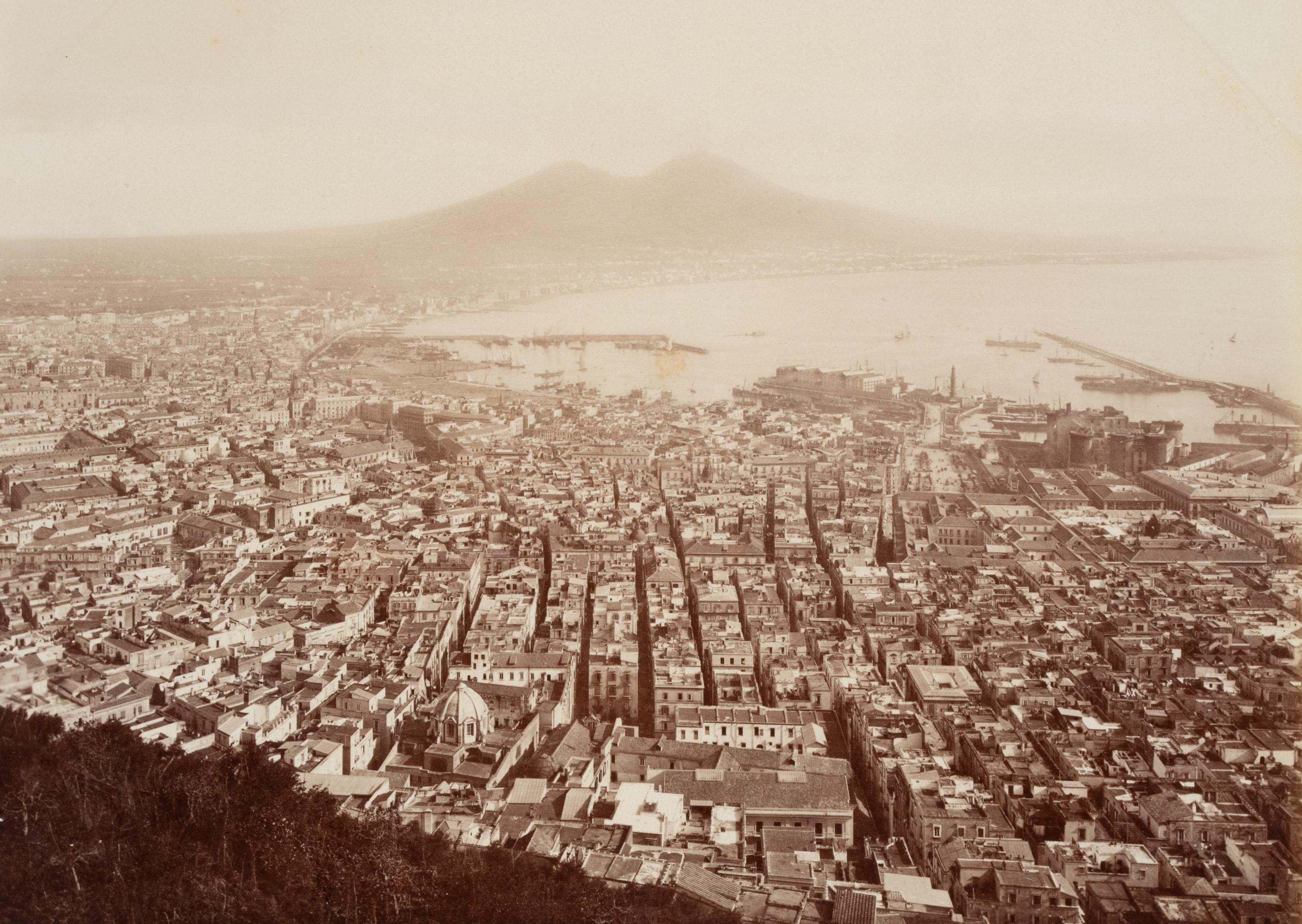Fratelli Alinari Landscape Photograph - Panorama of Naples and Coast