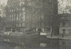 Paris, circa 1930, Canal St Martin - Silver Gelatin Black and White Photography