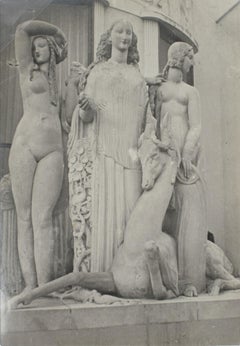 Antique Paris, Decorative Art Exhibition 1925 Art Deco Sculpture - B and W Photography