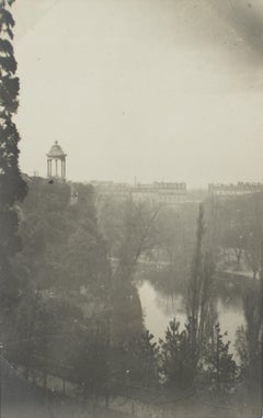 Paris, The Buttes Chaumont Park, 1930 - Silver Gelatin B and W Photography
