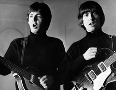 Paul McCartney and George Harrison of The Beatles Globe Photos Fine Art Print