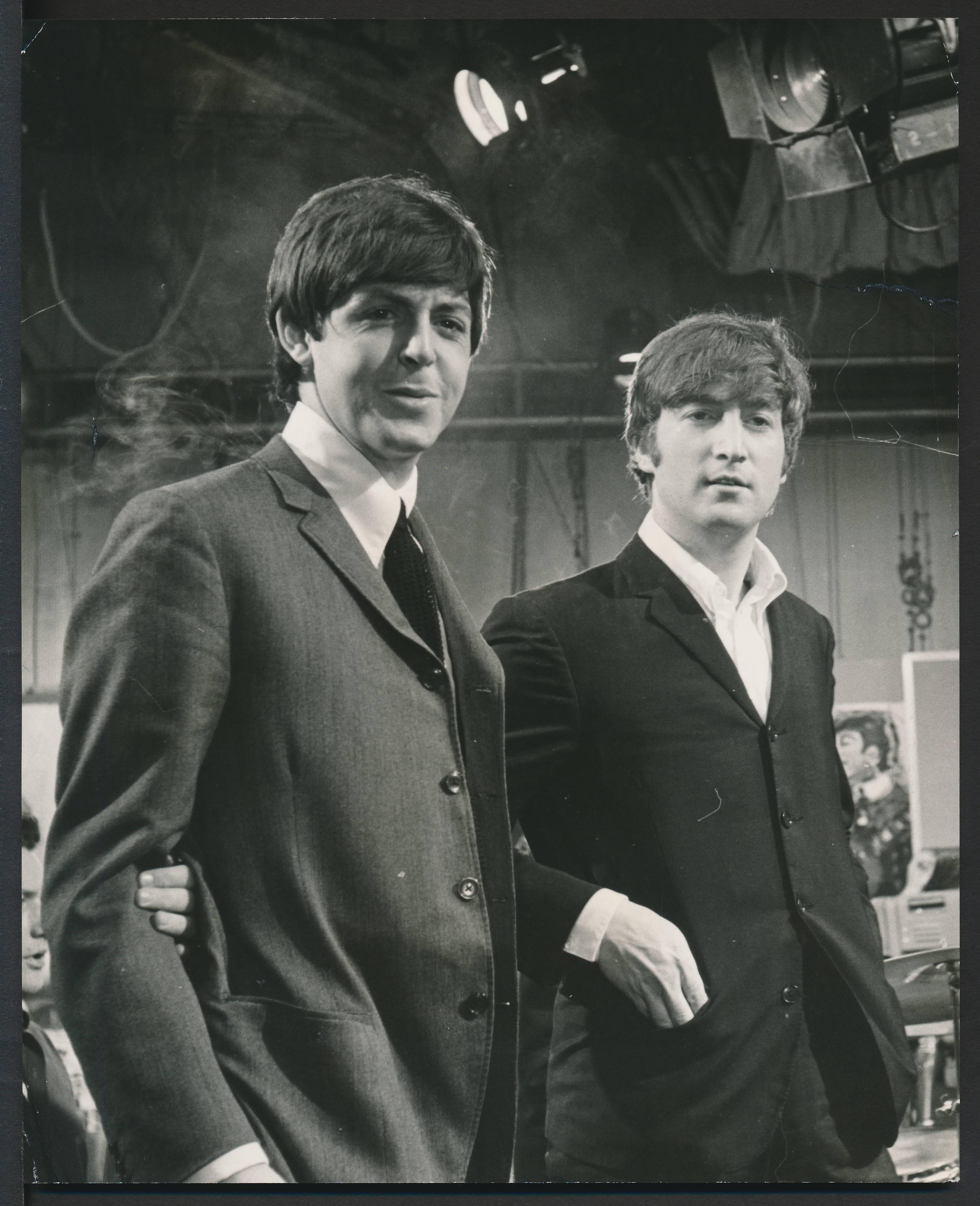 Unknown Portrait Photograph - Paul McCartney and John Lennon of The Beatles Fine Art Print