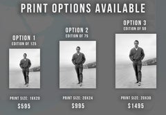 Paul Newman Walking on the Beach Globe Photos Fine Art Print