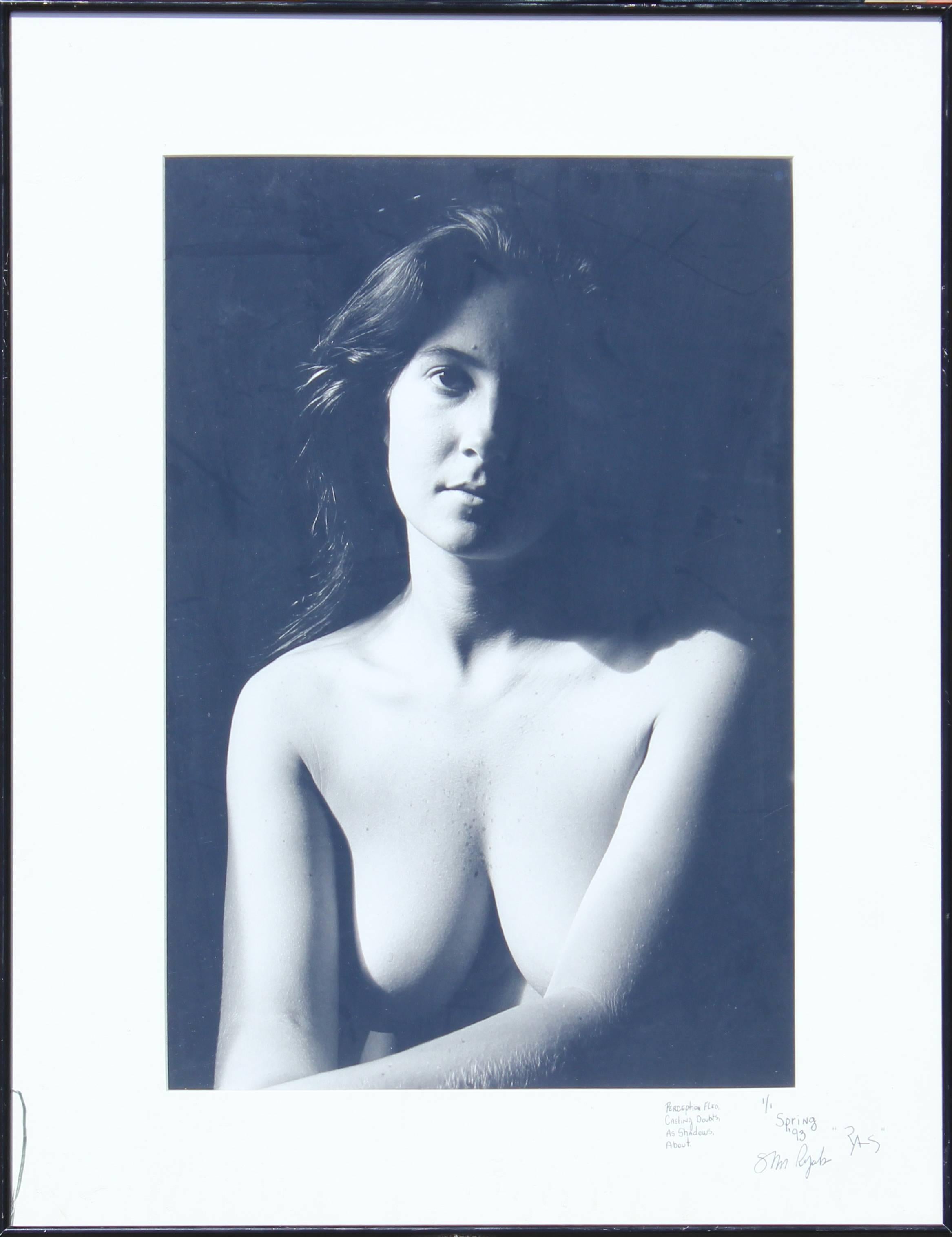 Unknown Nude Photograph - "Perception Fled, Casting Doubts, As Shadows, About" Nude Female Portrait