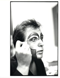 Peter Gabriel Painting His Face in Mirror Vintage Original Photograph