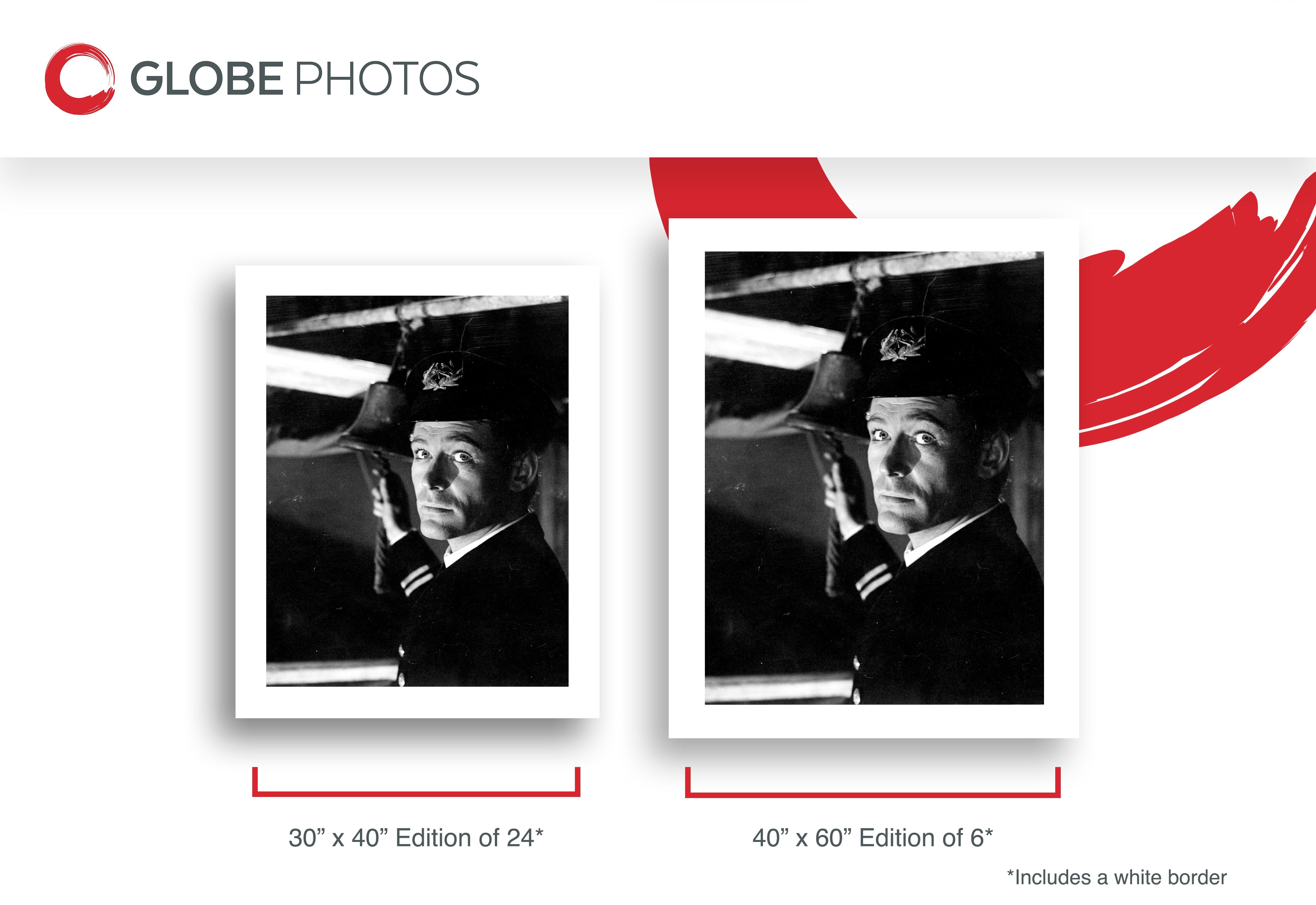 Peter O'Toole in Uniform - Black Portrait Photograph by Unknown