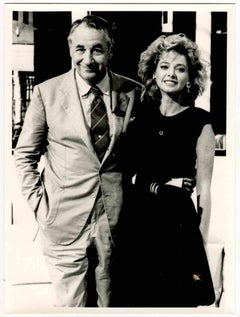 Philippe Noiret and Enrica Bonaccorti - Vintage Photograph - 1980s