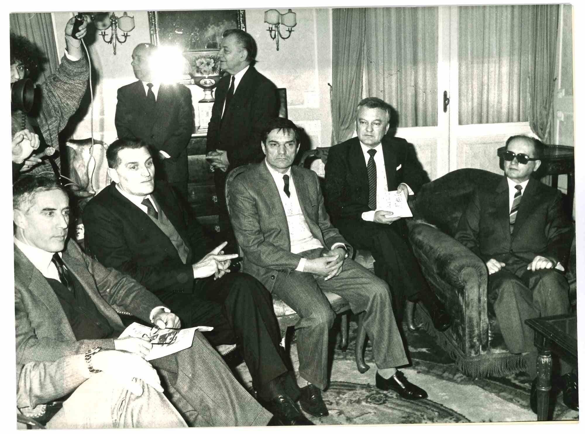 Photo of Jaruzelski, Franco Marini, Antonio Pizzinato and Mario Colombo - 1987